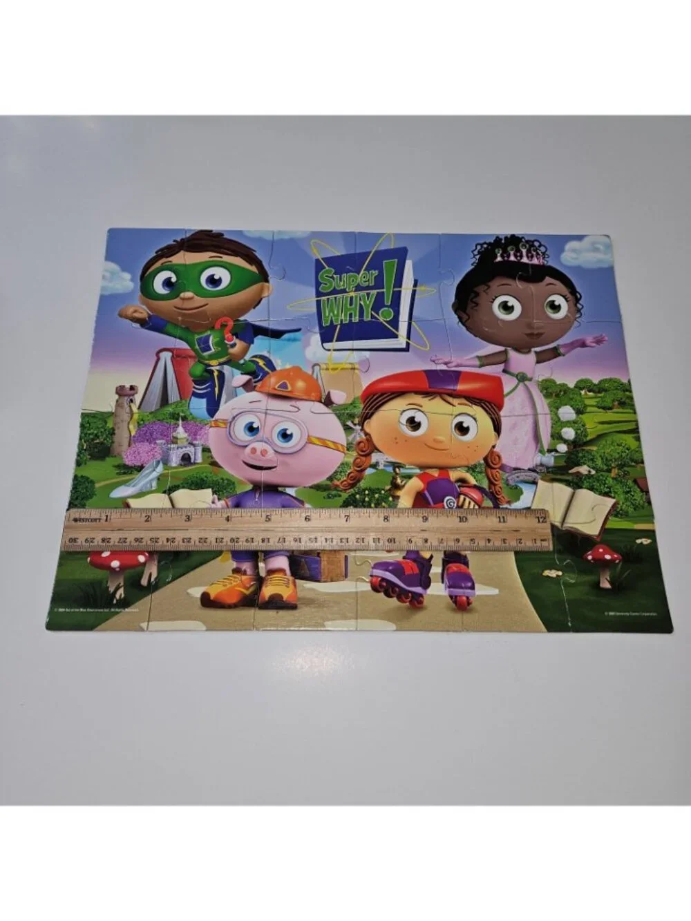 VTG Super Why! Jigsaw Puzzle 24 Pieces PBS Kids Whyatt Princess Pea Red Pig READ